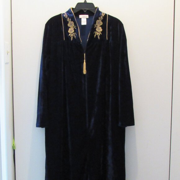 Vintage Carroll Reed Blue Velvet Dress Small - Picture 4 of 10